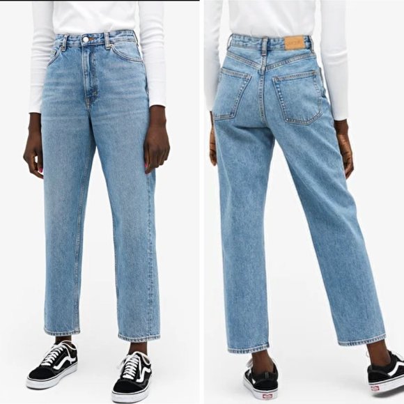 Monki Denim - Monki Size 28 High Rise Straight Leg Cropped Jeans